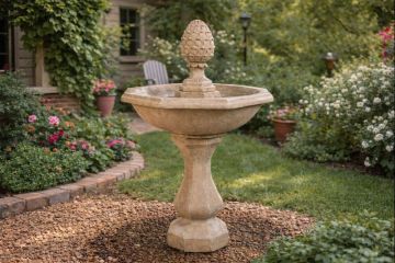 Octagon Avocado Concrete Water Fountain